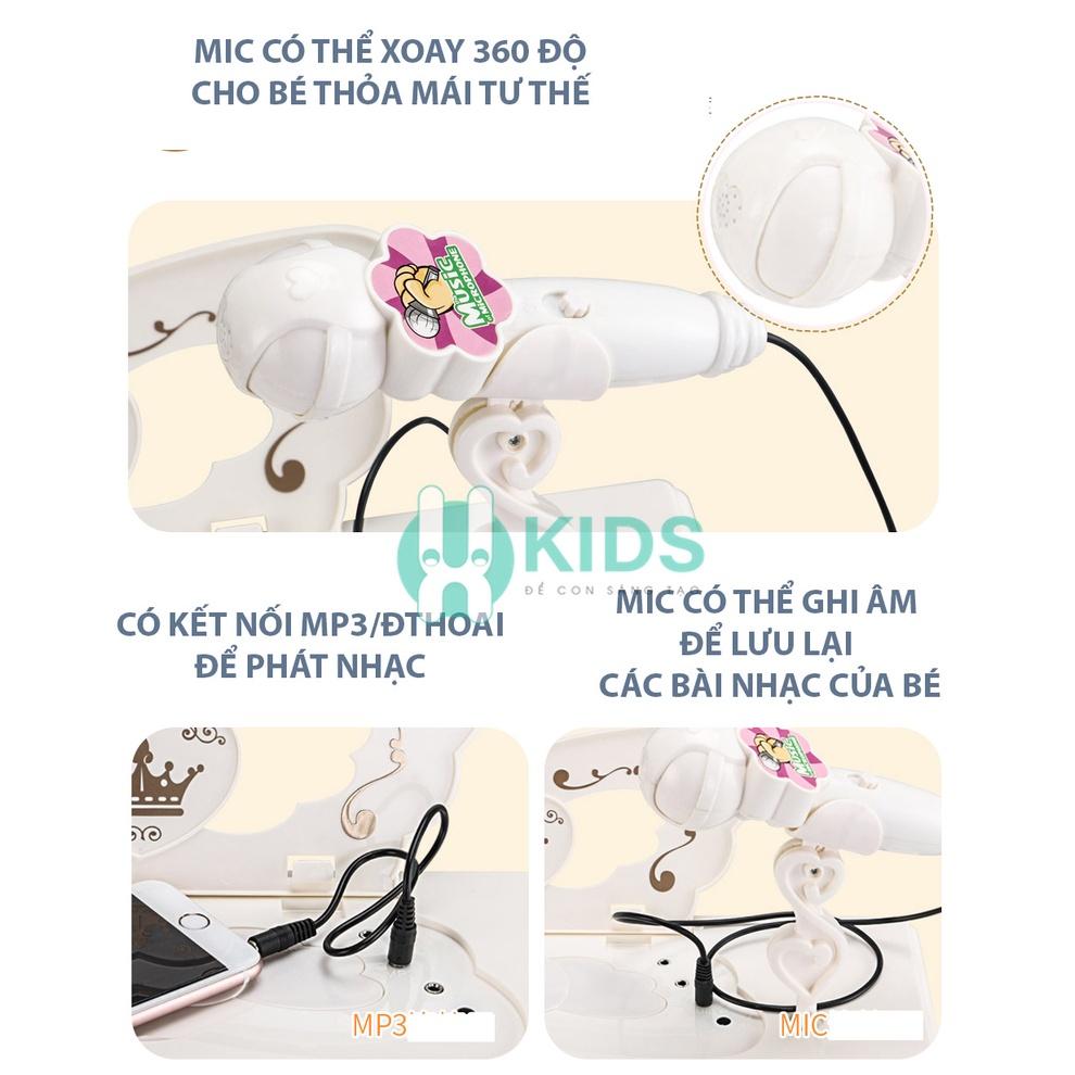 Đàn Piano Mini cho bé kèm mic thu âm, có kết nối điện thoại, bàn phím chữ Tiếng Anh cao cấp - Đồ chơi âm nhạc trẻ em