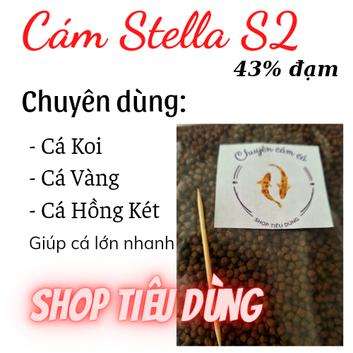 COMBO 8kg Cám STELLA S2 43% Đạm Nổi Cho Cá Koi , cá vàng 3 đuôi , koi, cá hồng két ,.... tăng trưởng nhanh cám stella