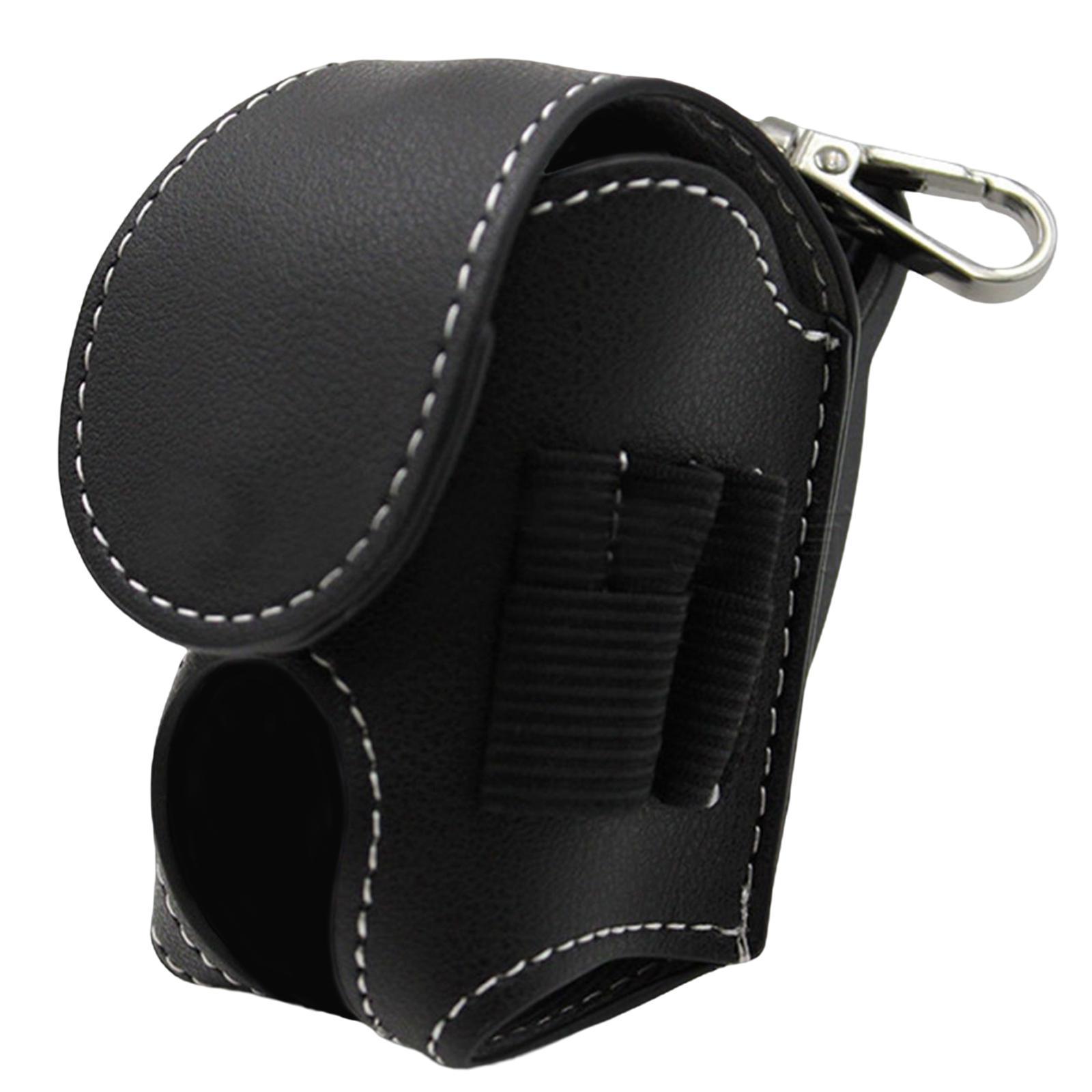 PU Leather Golf Ball Carry Bag Waist Pouch with Hook Golf Accessory