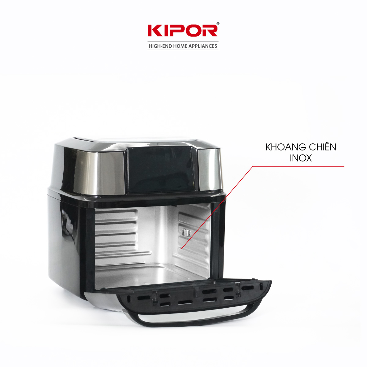 Nồi chiên không dầu KIPOR KP-AF656 - 18L - Điều khiển điện tử đa chế độ nấu RAPID AIR nướng đối lưu - Chất liệu inox 304 - Hàng chính hãng