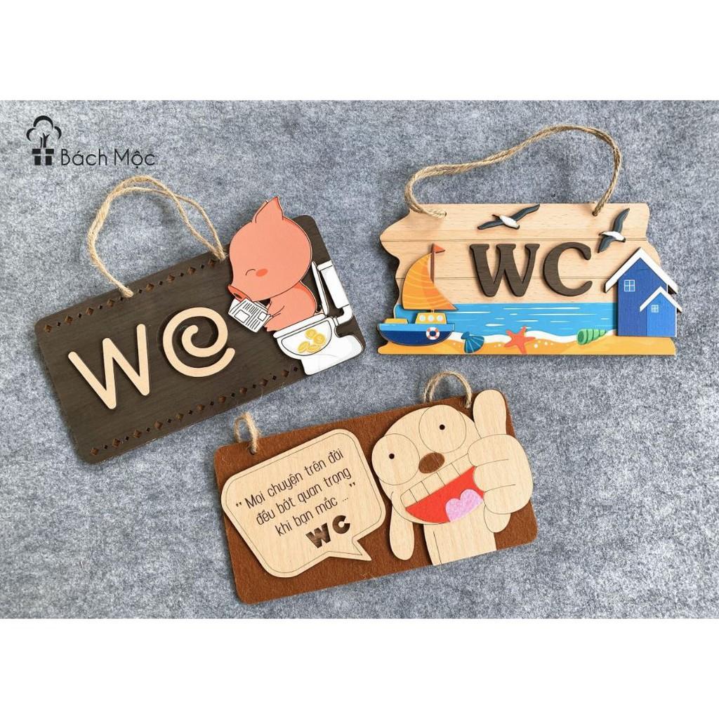 Bảng gỗ decor WC lợn (bảng gỗ trang trí
