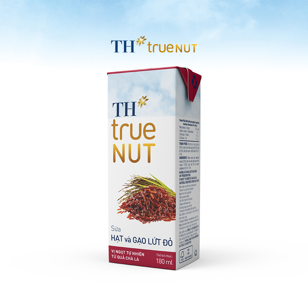 Thùng 48 hộp sữa hạt và gạo lứt đỏ TH true NUT 180 ml (180 ml x 48)