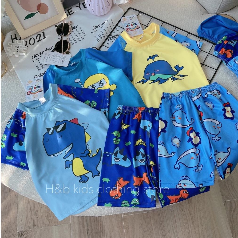 Đồ Bơi Bé Trai Bộ Cộc Tặng Kèm Mũ Bơi 0-6 Tuổi (8-21 Kg) QB10