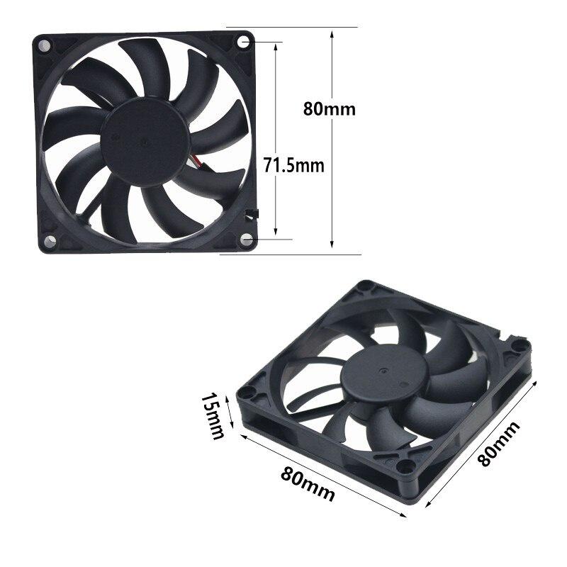 1pcs 8cm 8015 DC fan 4pin 12V 80mm x 80mm x 15mm PC Computer Brushless Cooling Cooler Fan