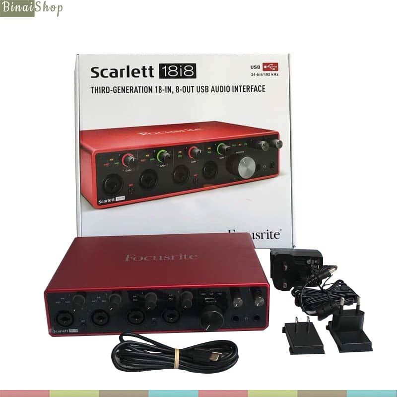 Focusrite Scarlett 18i8 (Gen 3) - Sound Card Thu Âm Chuyên Nghiệp 18in, 8 Our- Hàng chính hãng