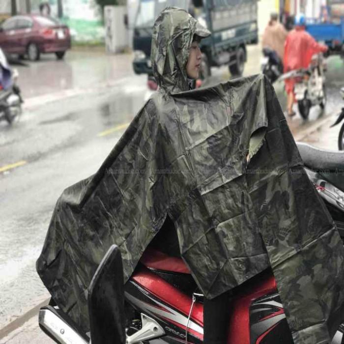 Áo Mưa Cánh Dơi Vải Dù Rằn Ri