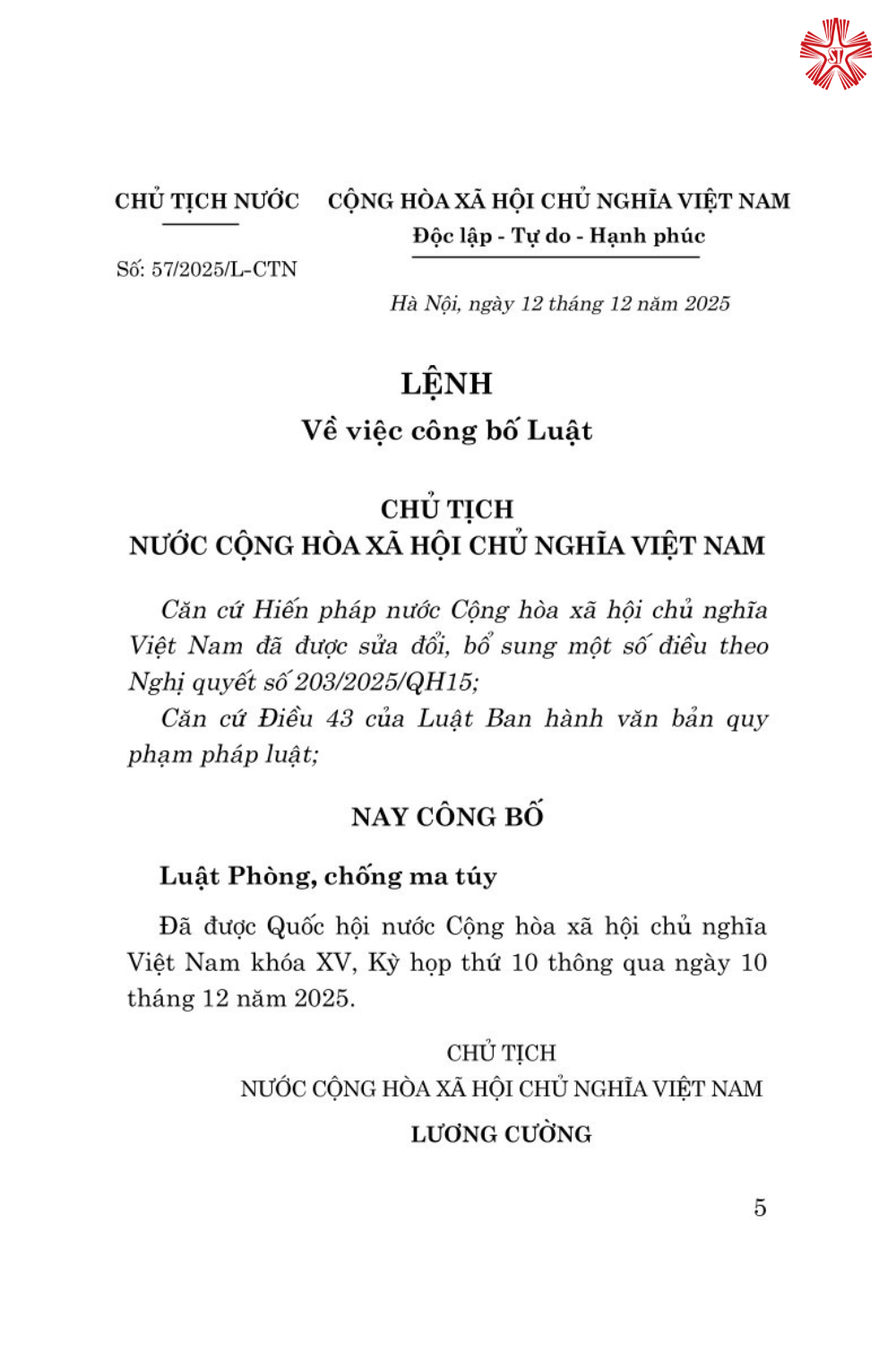 Luật Phòng, chống ma túy năm 2025
