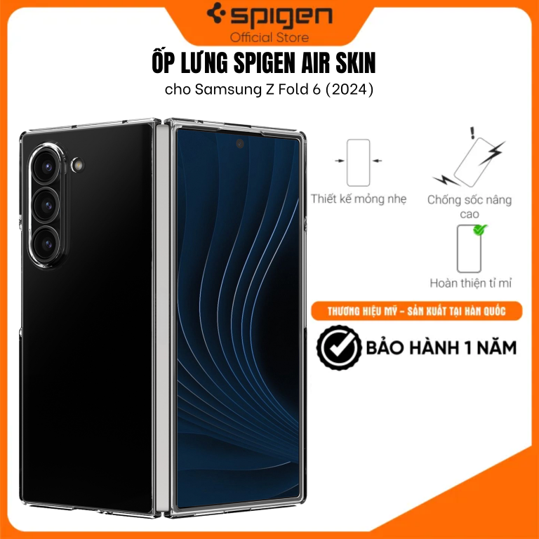 Ốp lưng Spigen Air Skin cho Samsung Galaxy Z Fold 6- Hàng chính hãng