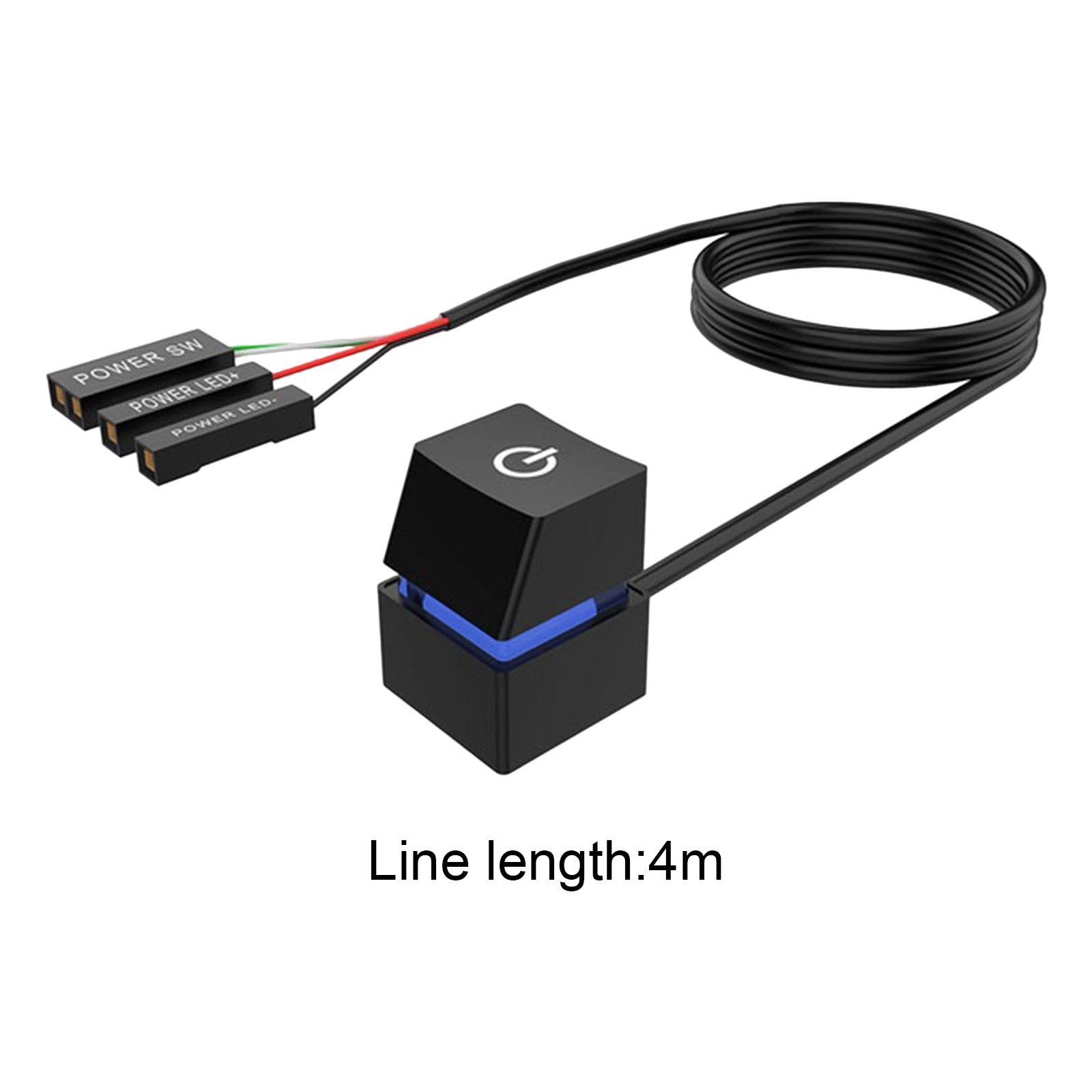 Power on Off Button with Extension Cable External Remote Switch Button for Desktop