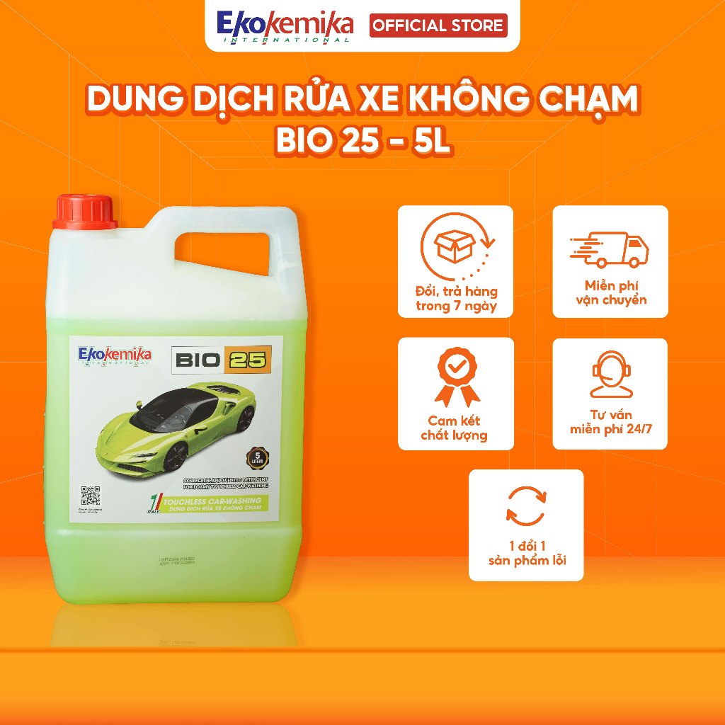 NƯỚC RỬA Ô TÔ VÀ XE MÁY KHÔNG CHẠM EKOKEMIKA BIO 25-5L