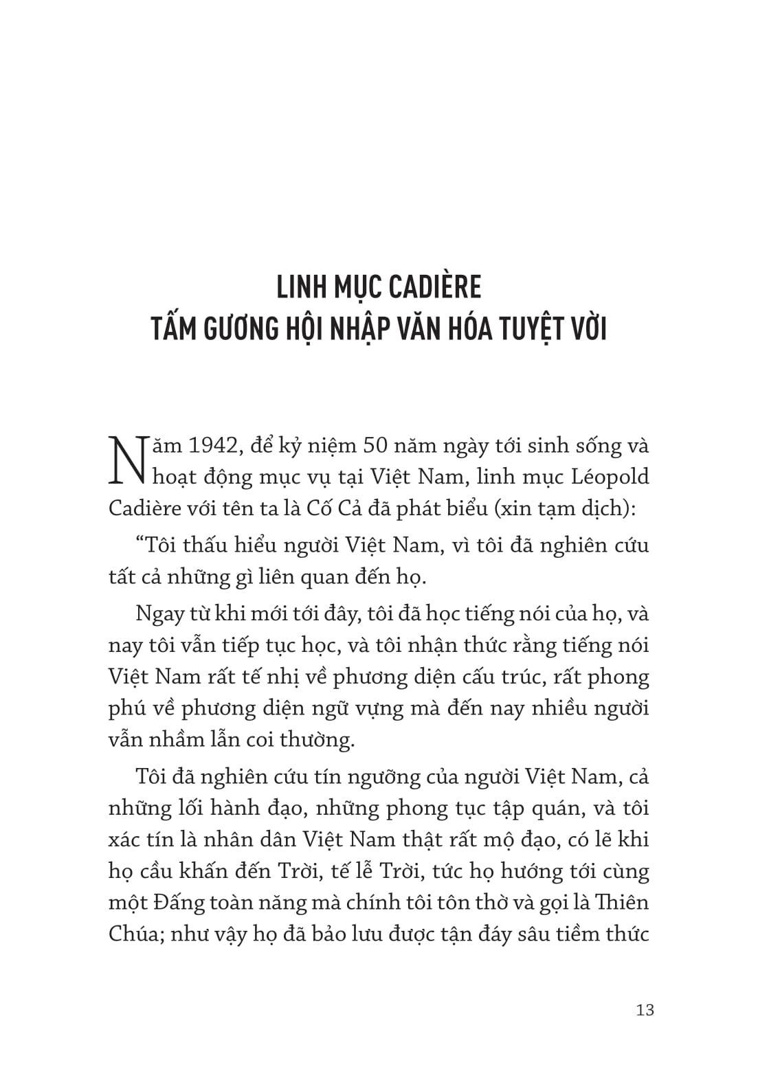 Sách - Cố Cả Léopold Cadière - Từ Việt Nam Học Đến Việt Nam Hóa