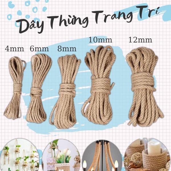 10 mét dây thừng 8mm - dây thừng gai trang trí, thừng đay handmade - cào móng cho mèo