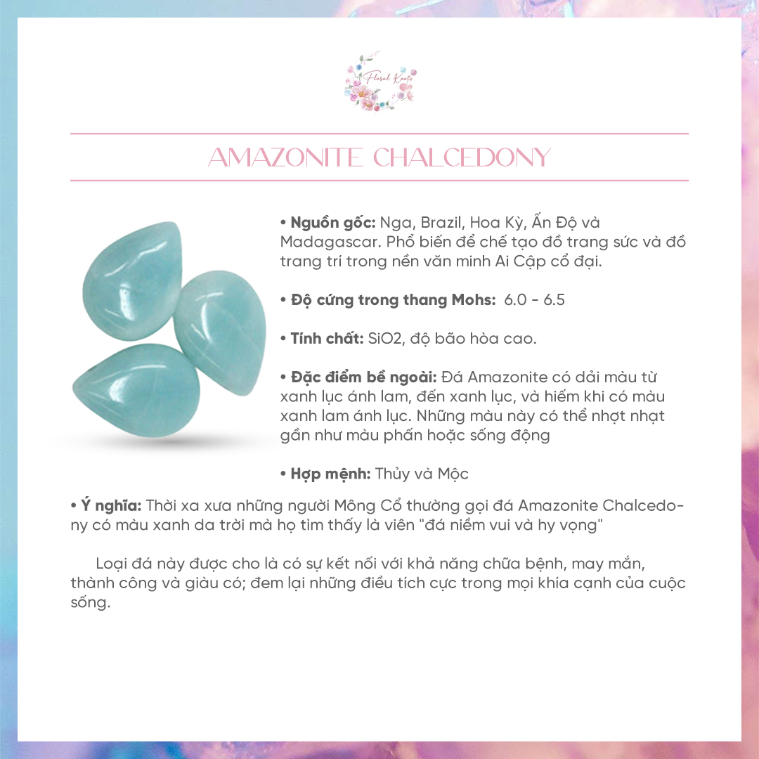 Vòng Đeo Tay Singapore Đá Thạch Anh Cầu Vòng Pastel Floral Knots