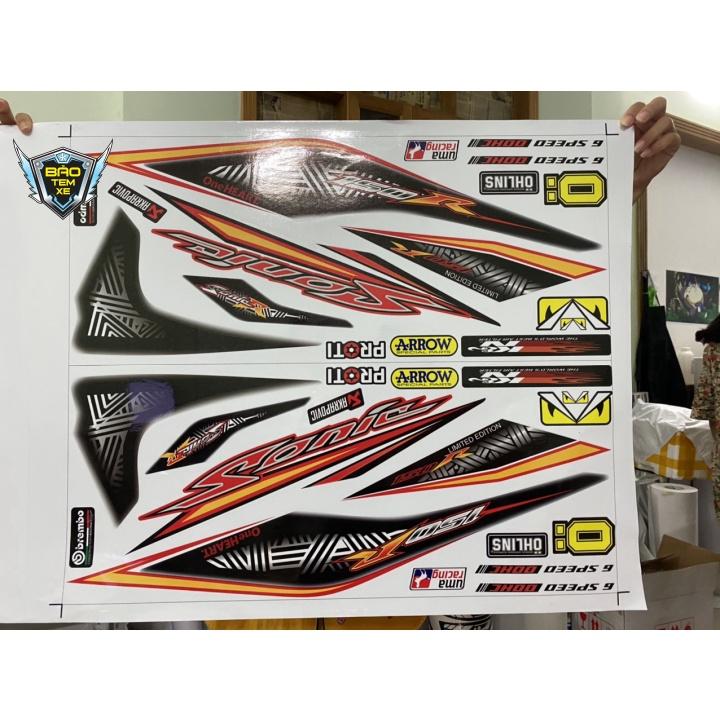 Tem rời dán xe sonic 150 dán xe trắng