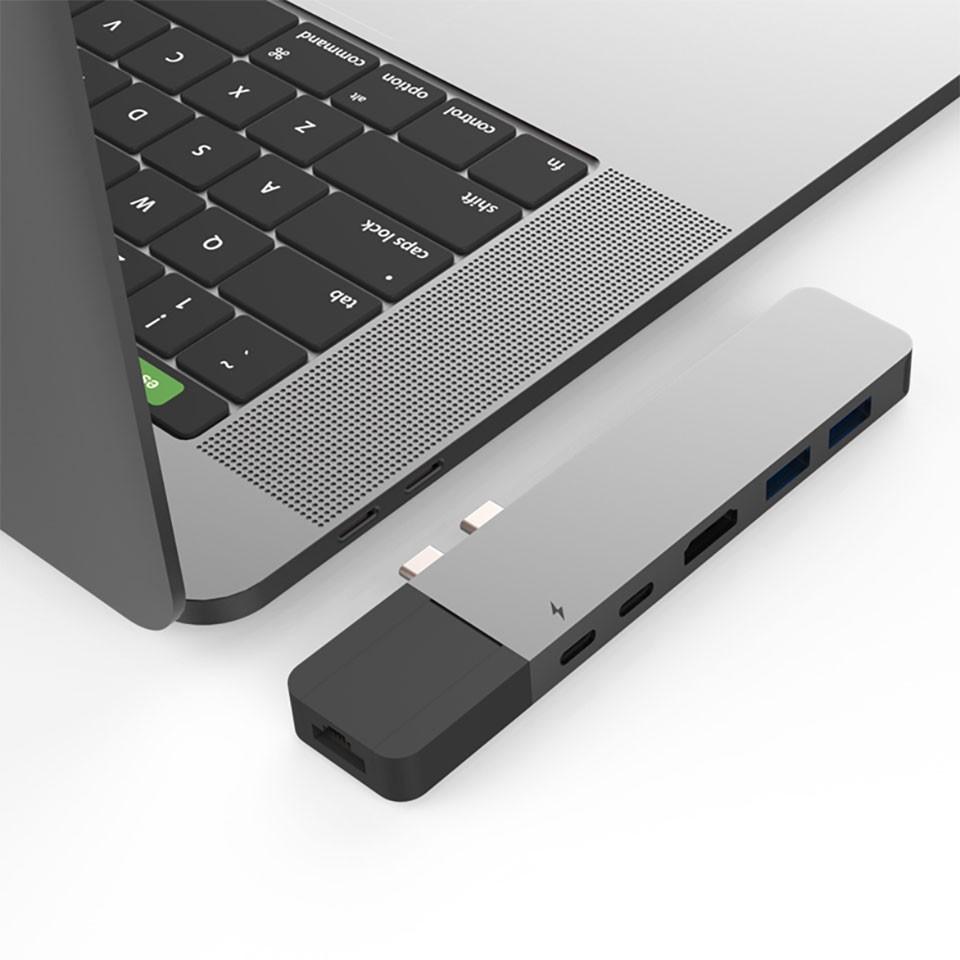 Cổng chuyển HyperDrive Net 6-in-2 USB-C Hub cho Macbook Pro 13/15inch 2016-2016-2018-2019 -  Hàng Chính Hãng