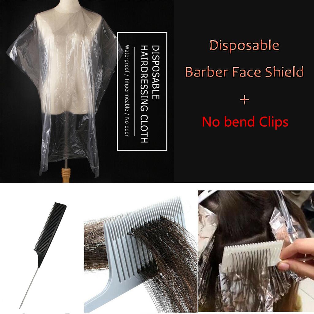 50Pcs Disposable Hair Cutting Cape Hair Salon Gown Capes Apron W/ Comb
