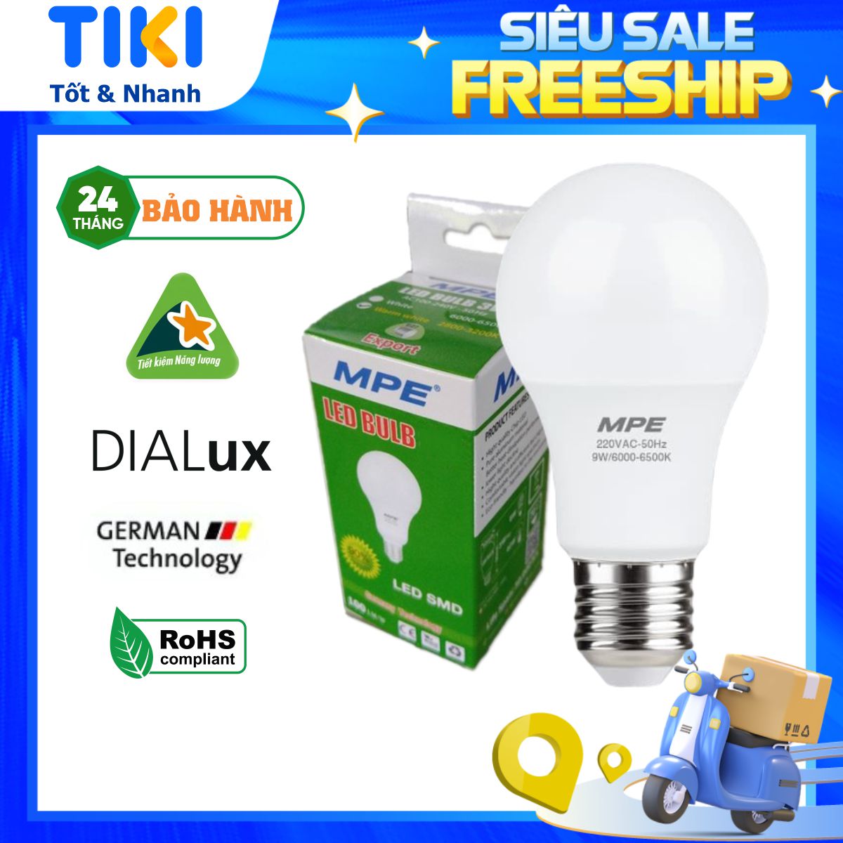Bóng Đèn Led Bulb Mpe Lbd E27 - Tiết Kiệm Điện, Tiêu Chuẩn Châu Âu, Thương Hiệu Việt Nam - Hàng Chính Hãng - 12W - Vàng
