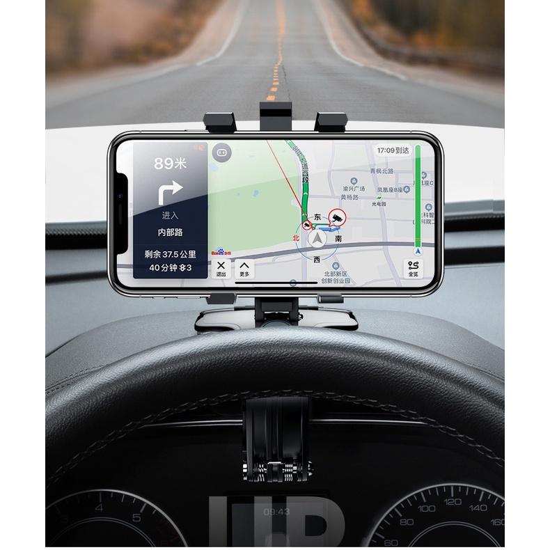 Giá đỡ kẹp điện thoại vô lăng để trên xe hơi ô tô xoay 360 độ chống rung treo đa điểm gương chiếu hậu