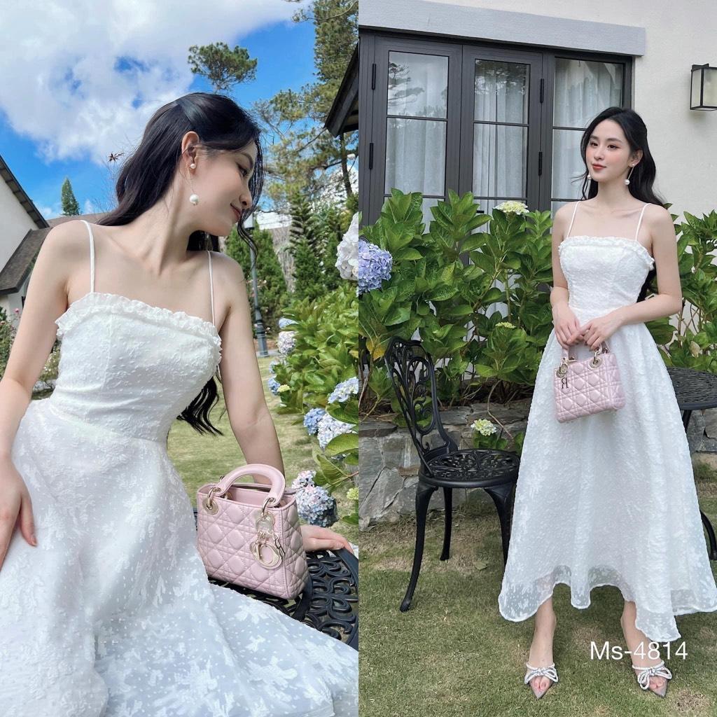 ĐẦM MAXI 2 DÂY REN HOA