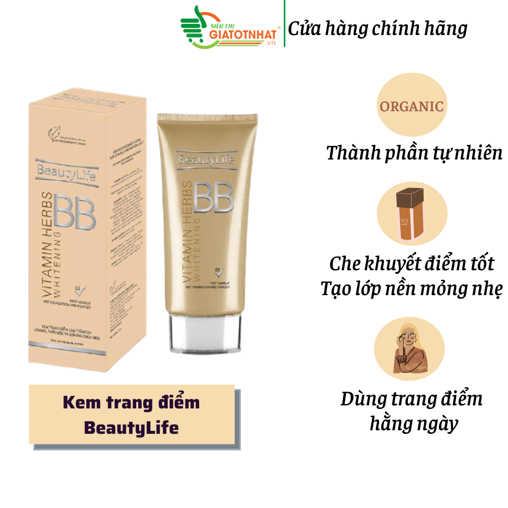 Kem trang điểm dưỡng trắng da chống nắng BB03 50g