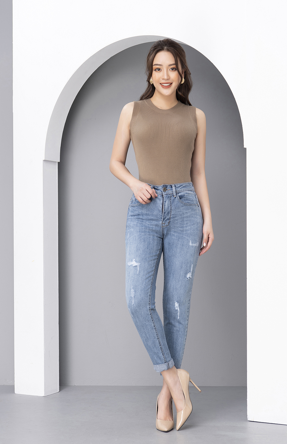  Quần Jeans Baggy Rách LUPERI LFQJ166