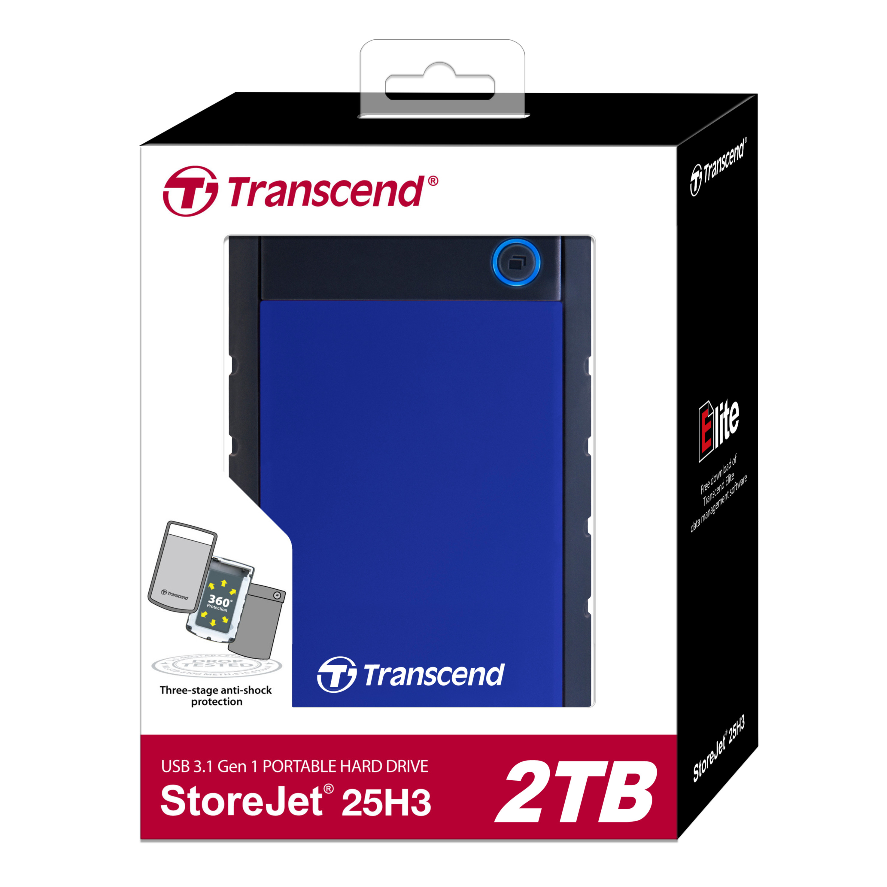 Ổ cứng Di Động Transcend StoreJet H3B 2TB USB 3.0/3.1 - Hàng Chính Hãng