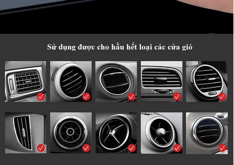 Giá đỡ điện thoại kẹp cửa gió trên ô tô