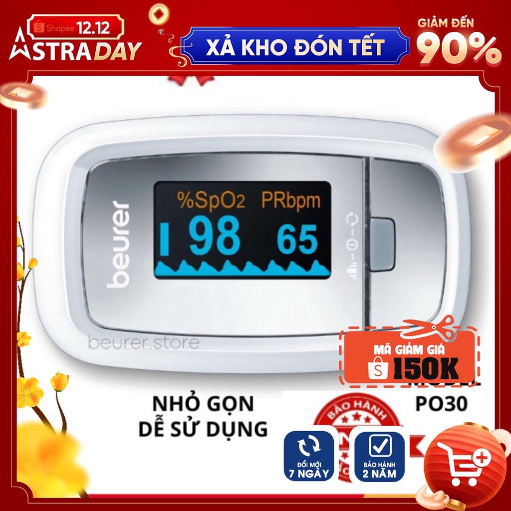 Máy đo nồng độ oxy và nhịp tim Beurer PO30 nhỏ gọn dễ sử dụng. Cảm biến đo SPO2 không gây đau