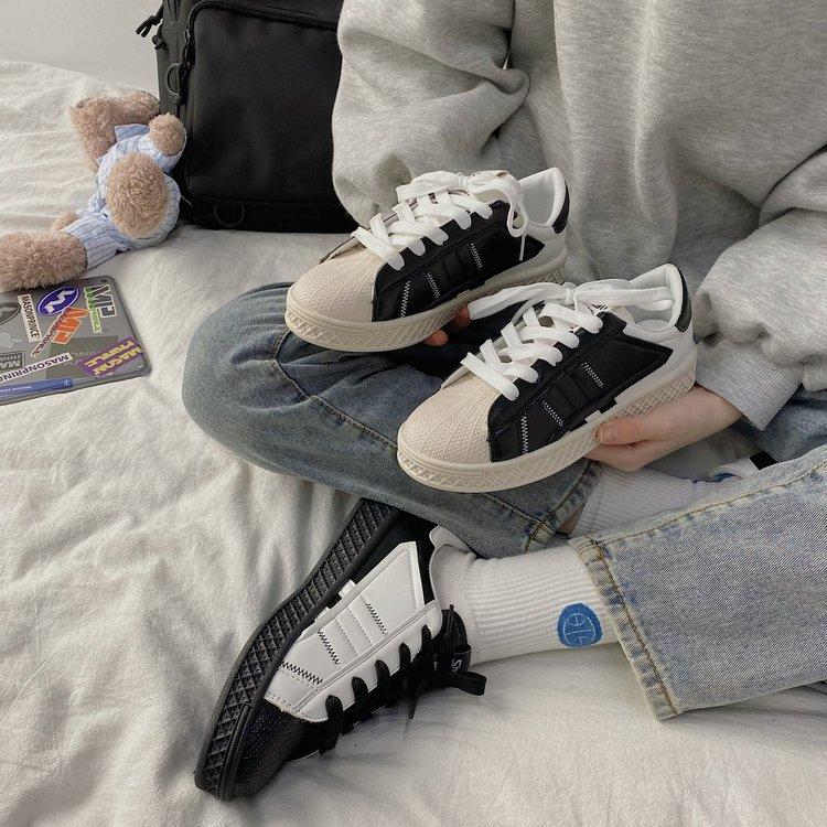 Giày Thể Thao Bằng Da Pu Thời Trang Hàn Quốc Dành Cho Bạn Nữ