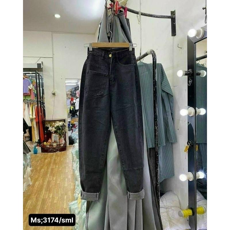Quần baggy jean túi kiểu 3158, hình thật 100