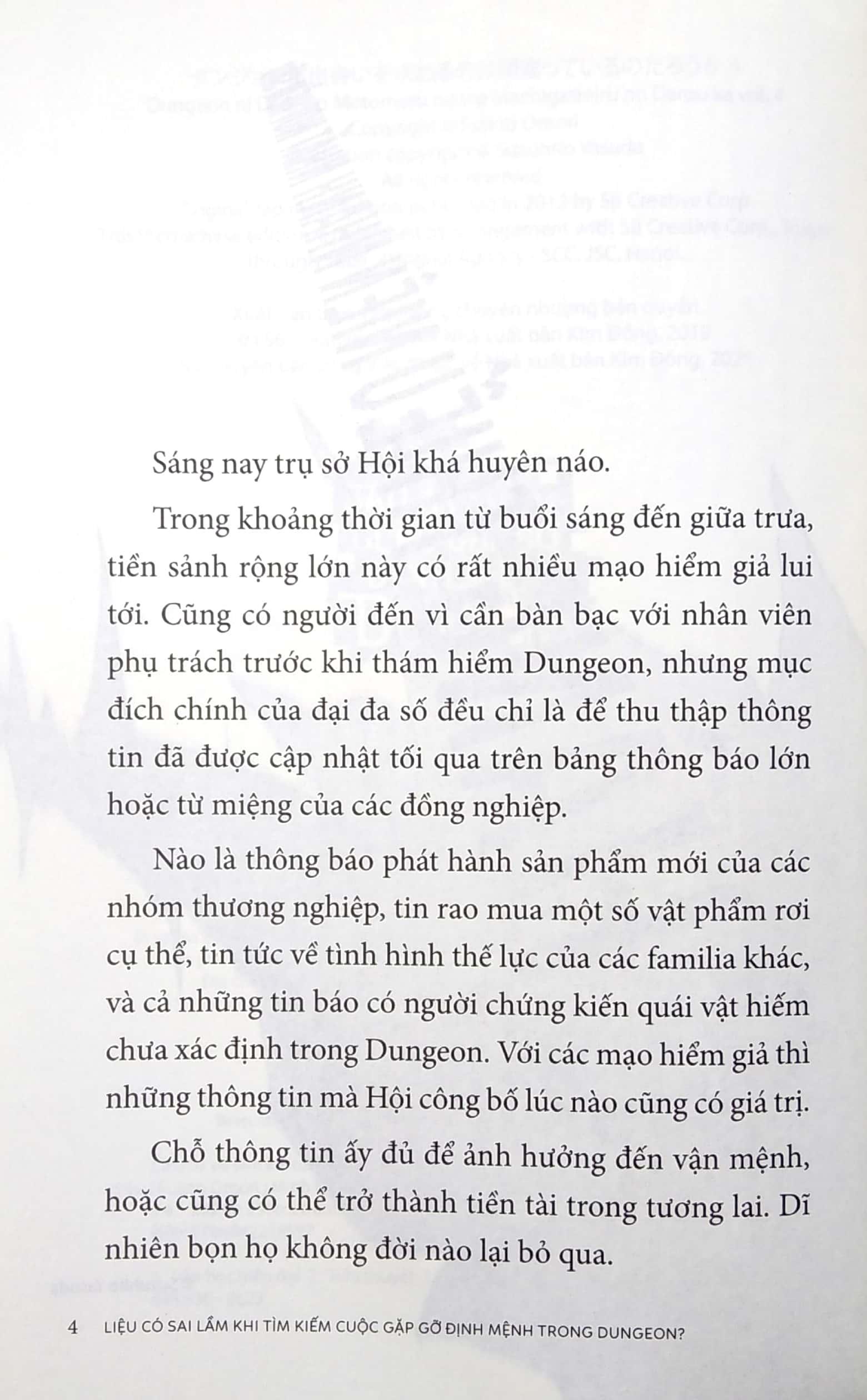 Sách Liệu Có Sai Lầm Khi Tìm Kiếm Cuộc Gặp Gỡ Định Mệnh Trong Dungeon? – Tập 4 (Bản Phổ Thông) [Tặng Bookmark