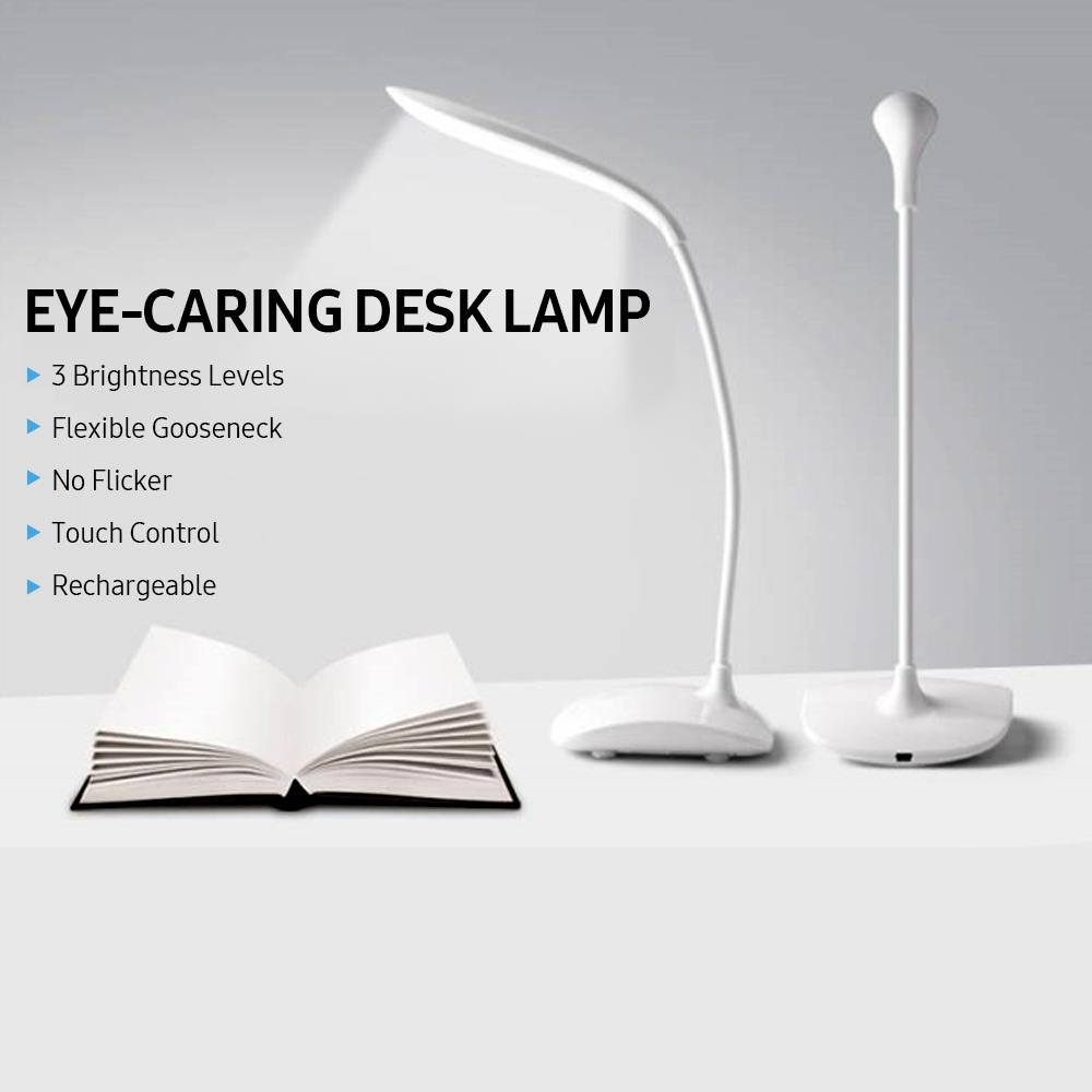 Đèn LED để bàn chăm sóc mắt Cổng sạc USB / Điều khiển cảm ứng / 3 mức độ sáng / Không nhấp nháy / Cổ ngỗng điều chỉnh 360 °