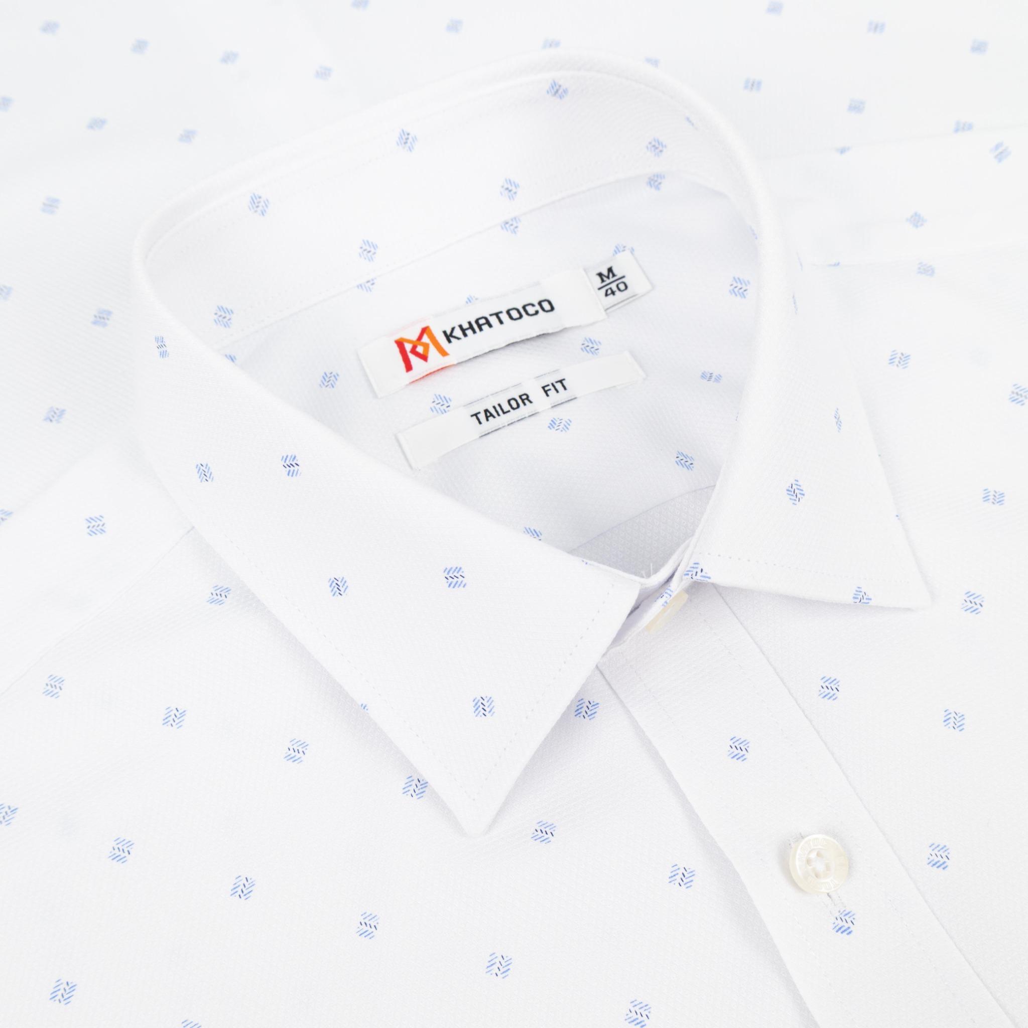 Áo sơ mi nam KHATOCO Tailor Fit dài tay A1MD538T1-CNIN786-2707-D