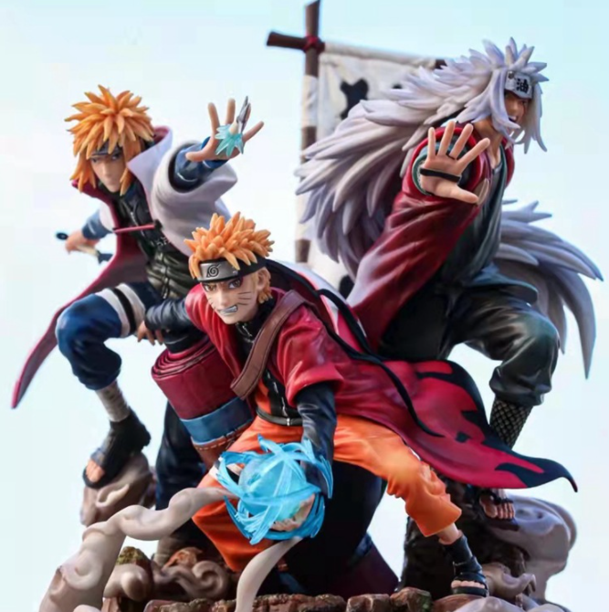 Mô hình Bô 3 nhân vật Naruto - Minato - Jiraiya 41cm 5Kg