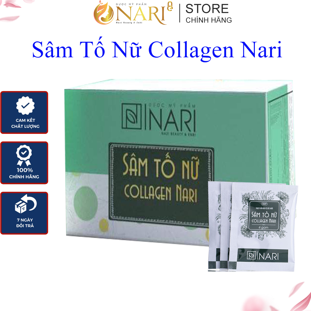 Sâm Tố Nữ collagen Nari dưỡng nhan an thần ổn định nội tiết tố giảm lão hóa giữ lửa hạnh phúc 28 Gói