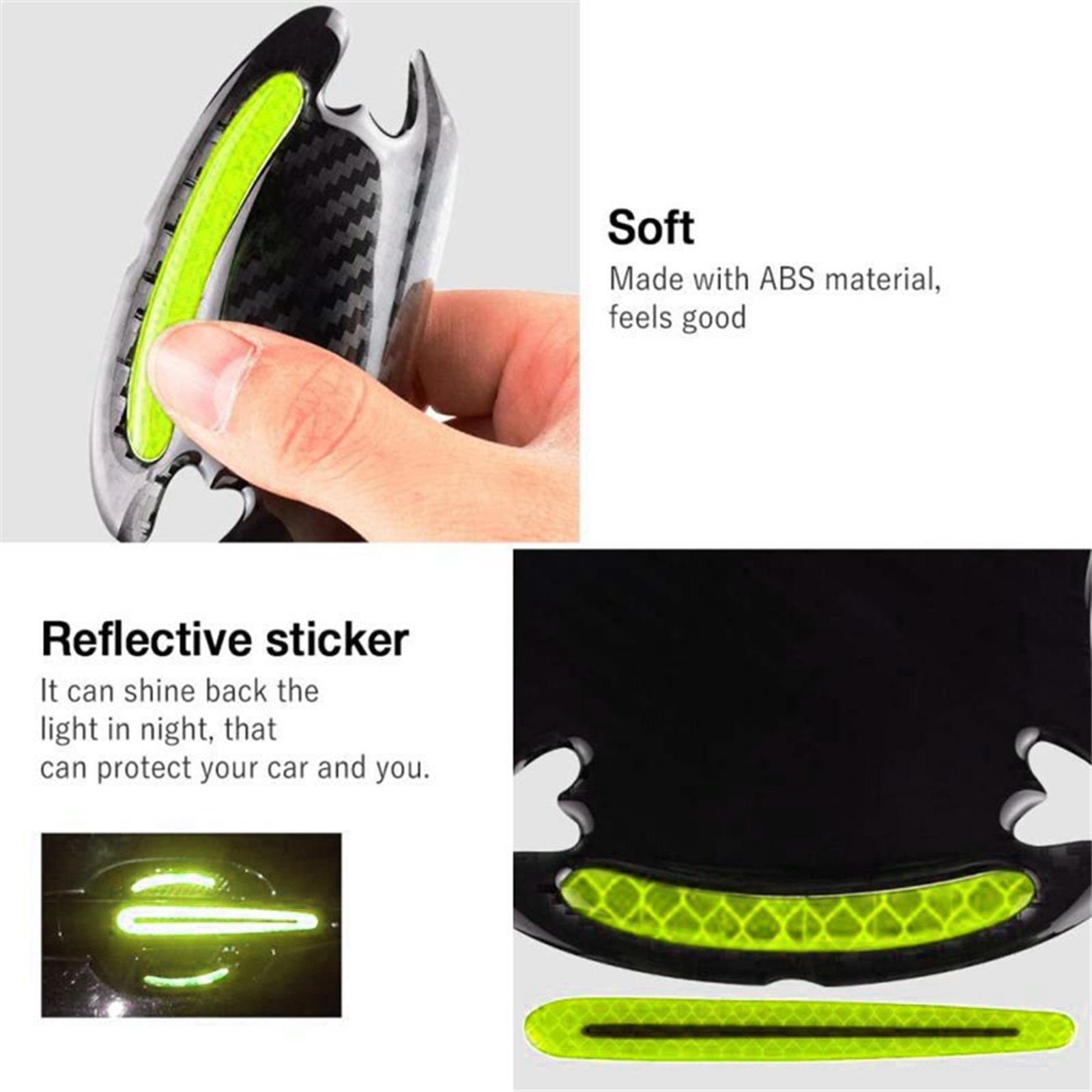 8 Pieces Universal Car Door Handle Scratch Protector Reflector Stickers