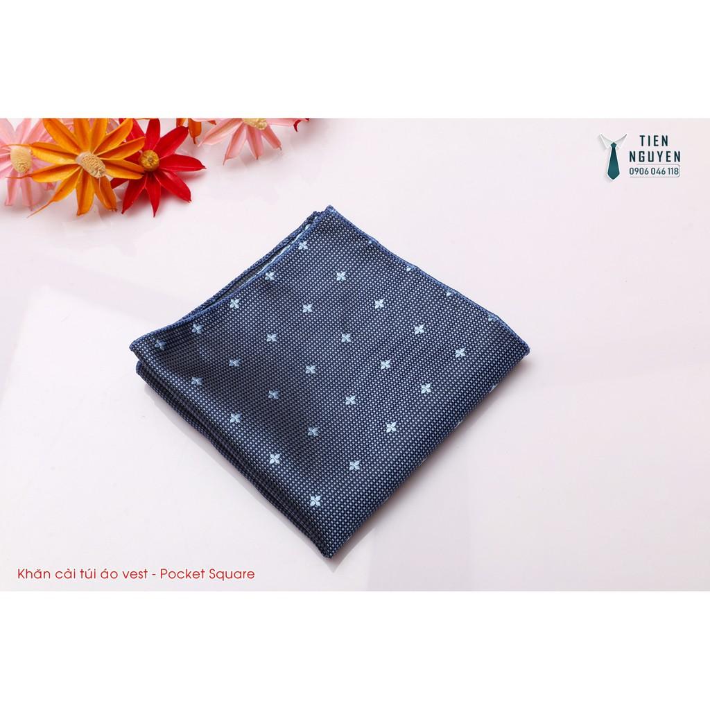 Khăn Cài Túi Áo Vest - Pocket Square xanh chấm