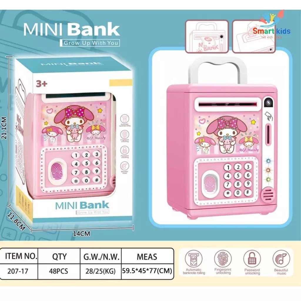 Két Sắt Mini Kuromi, Melody, Mario Có Vân Tay Thông Minh, Két Sắt Đựng Lì Xì Cho Bé