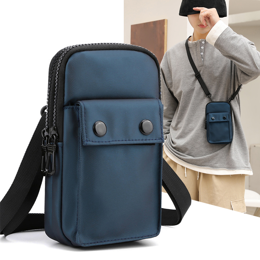 Túi Đeo Cổ Mini Bằng Nylon Chắc Chắn Đựng Điện Thoại Túi Tiền Cho Nam Kiểu Dáng Đơn Giản