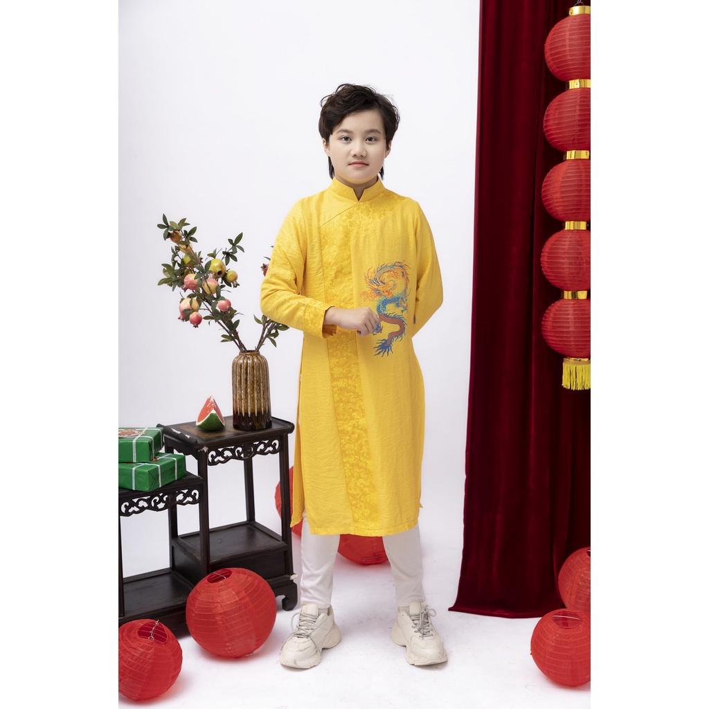 Áo dài bé trai Tết Chippo dáng cách tân mẫu mới 2023 cho bé trai 11 12 13 Tuổi từ 35-50kg Quần áo trẻ em