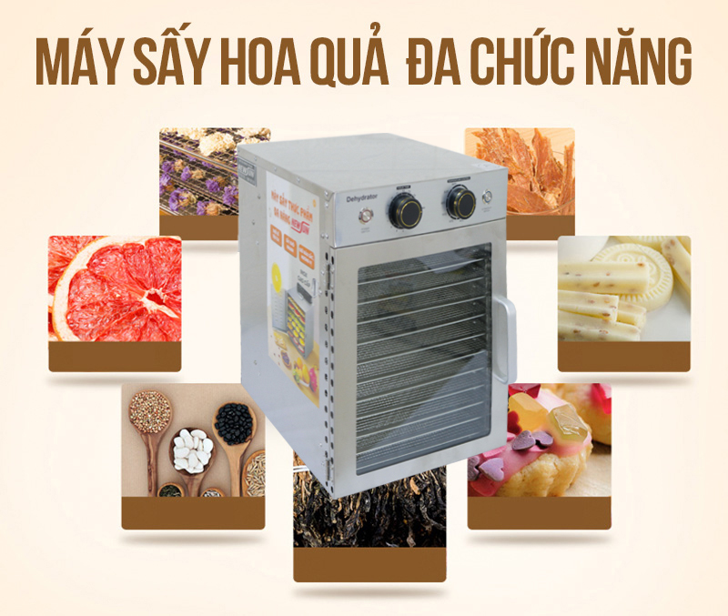 Máy sấy hoa quả, thực phẩm đa năng NEWSUN 12 khay sấy thực phẩm nhanh, đều cho chất lượng hoàn hảo - Hàng chính hãng