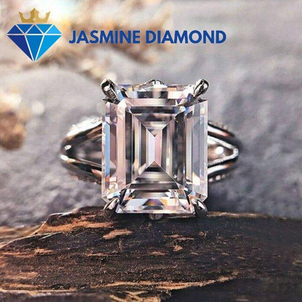 Kim cương nhân tạo Mỹ Moissanite giác cắt Emerald