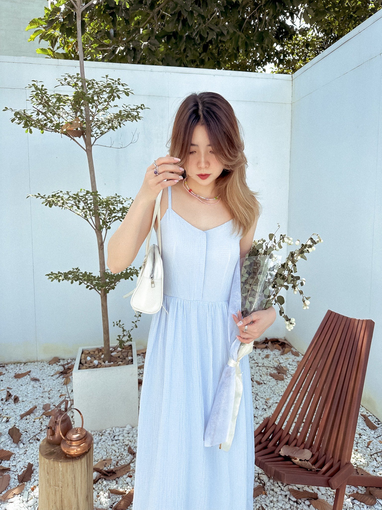 Đầm hai dây xanh pastel Jini Dress Gem Clothing SP060725