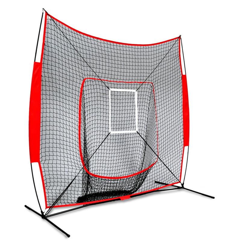 7x7 ft bóng chày bóng mềm Mạng lưới bóng với khung đánh bóng đánh bắt bắt bóng sau khi đào tạo thiết bị hỗ trợ AIDS Khu vực tấn công: Đặt kích thước: 7x7 ft