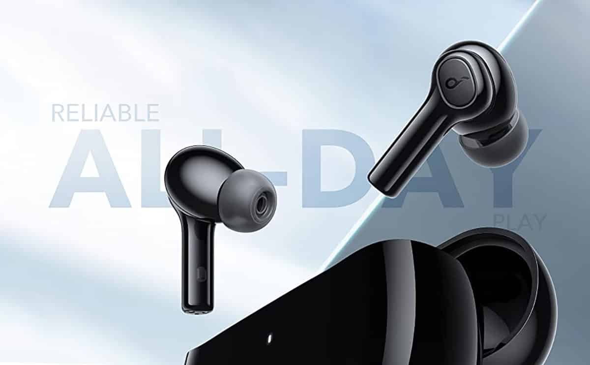 Tai nghe không dây SOUNDCORE (by Anker) R100 True Wireless, 25 giờ sử dụng, chống nước IPX5, tích hợp 2 micro, sạc nhanh 10 phút dùng 1 tiếng, bluetooth 5.0 kết nối nhanh với điện thoại - A3981