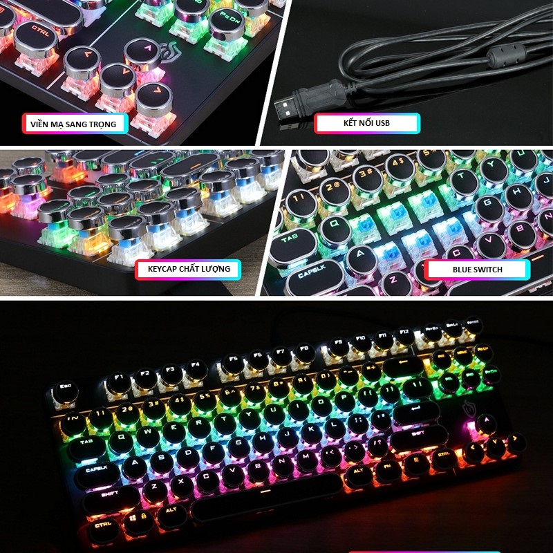 Bàn Phím Cơ E917 Gaming - Led xuyên phím có hotswap cho máy tính , laptop hàng nhập khẩu