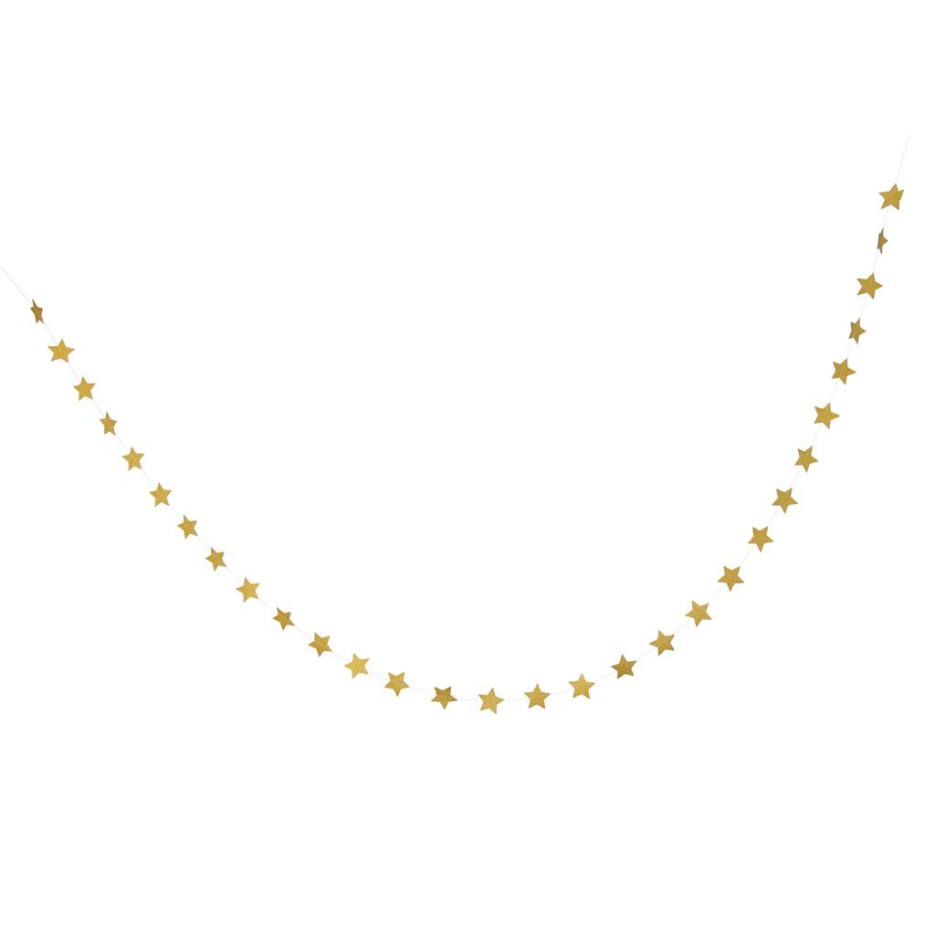 Golden Glitter Star Bunting Banner Garland Party Outdoor Decor