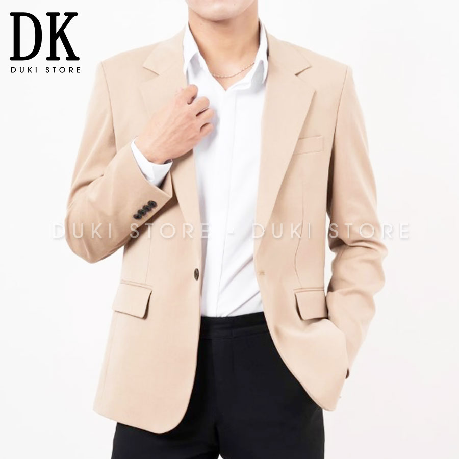Áo vest nam, áo blazer nam 2 cúc Hàn Quốc màu kem thanh lịch LZB0058