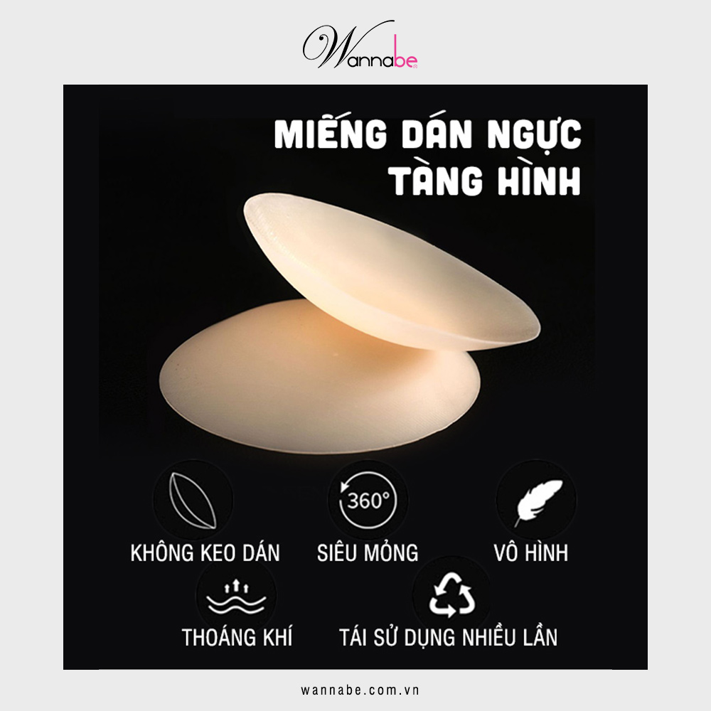 Miếng dán ti WANNABE DTS02 dán ti silicon y tế không keo bám chặt người nhờ nhiệt tự thân, không keo không kích ứng