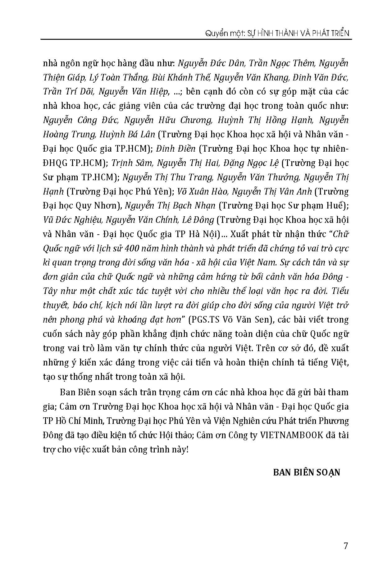 CHỮ QUỐC NGỮ, Quyển 1 - Sự Hình Thành Và Phát Triển